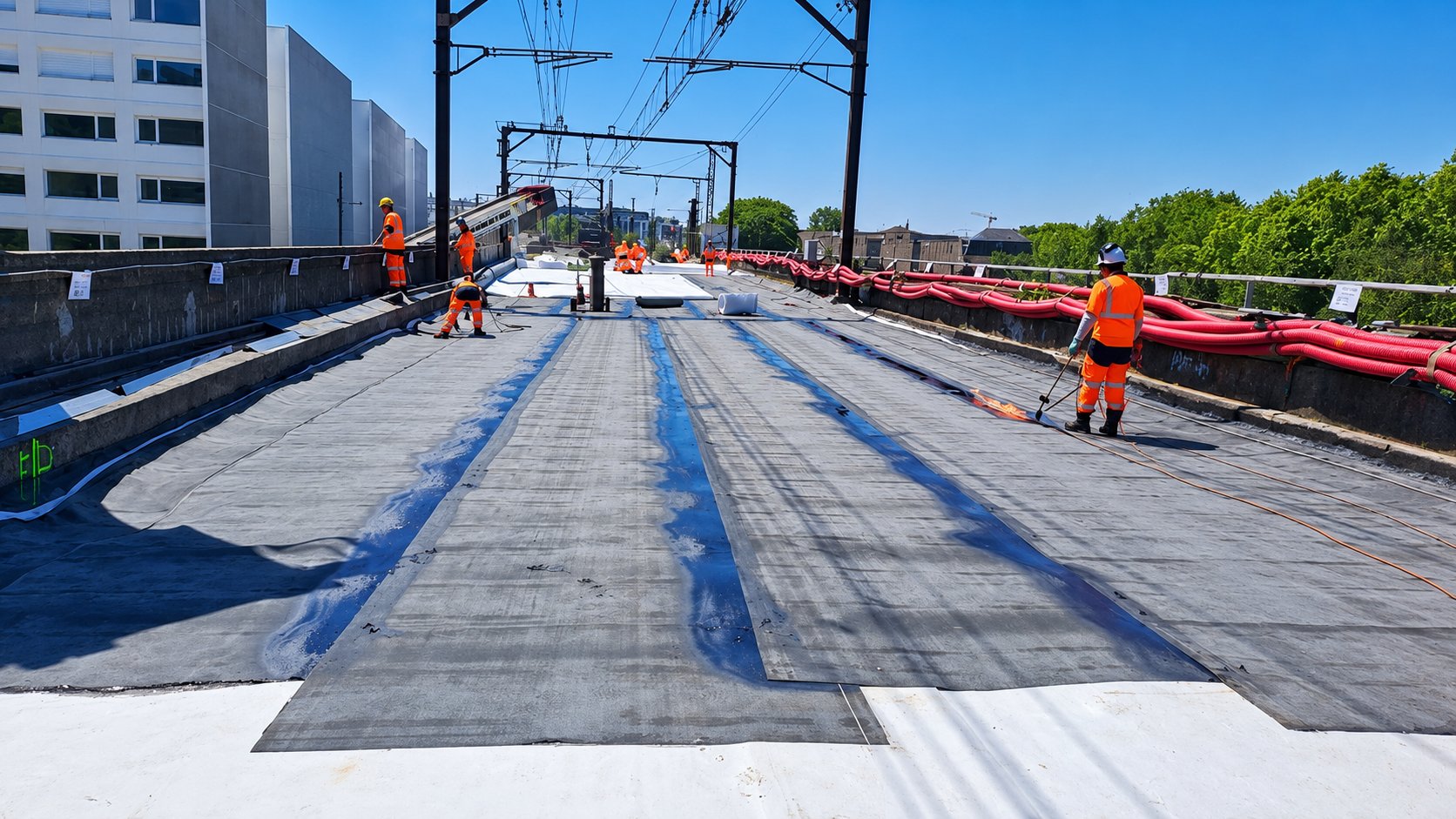 Chantier Narail d'étanchéité d'ouvrage ferroviaire en milieu urbain